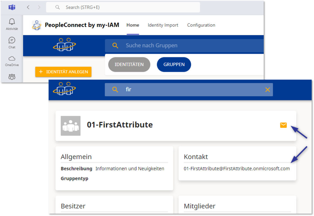 M365-Gruppen als Verteilerliste nutzen mit RealGroup 2.0 und my-IAM PeopleConnect