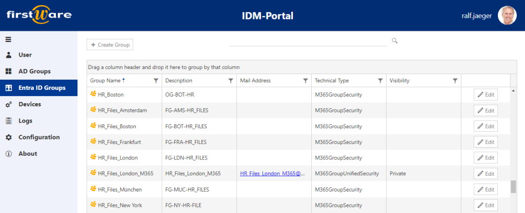 Entra and AD Group Management with IDM-Portal 5.1